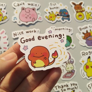 Bộ 40 hình dán sticker phim Pokémon nhỏ 4cm PVC chống thấm nước hoạt hình Pokemon dán điện th