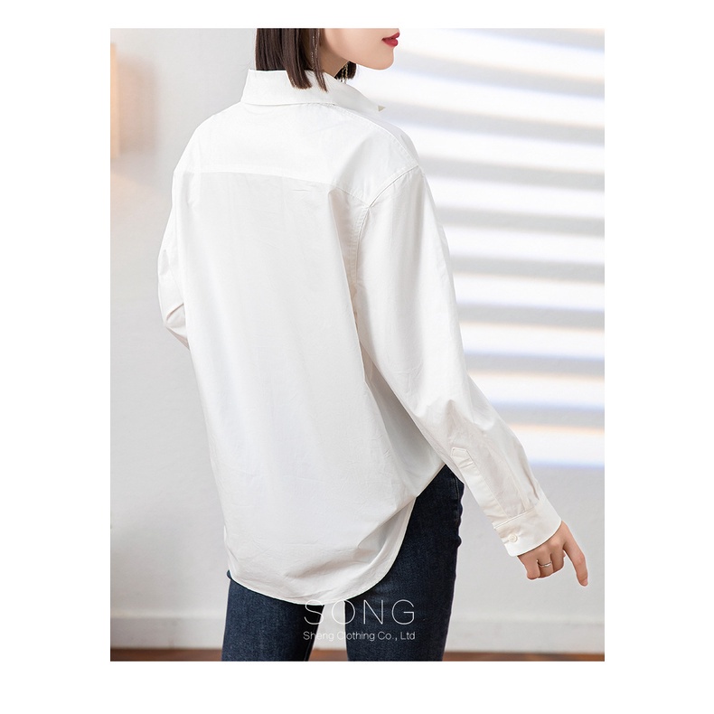 Áo Sơ Mi Trắng Nữ Chữ H Style Cao Cấp, Áo Somi Dài Tay Dáng Rộng | BigBuy360 - bigbuy360.vn