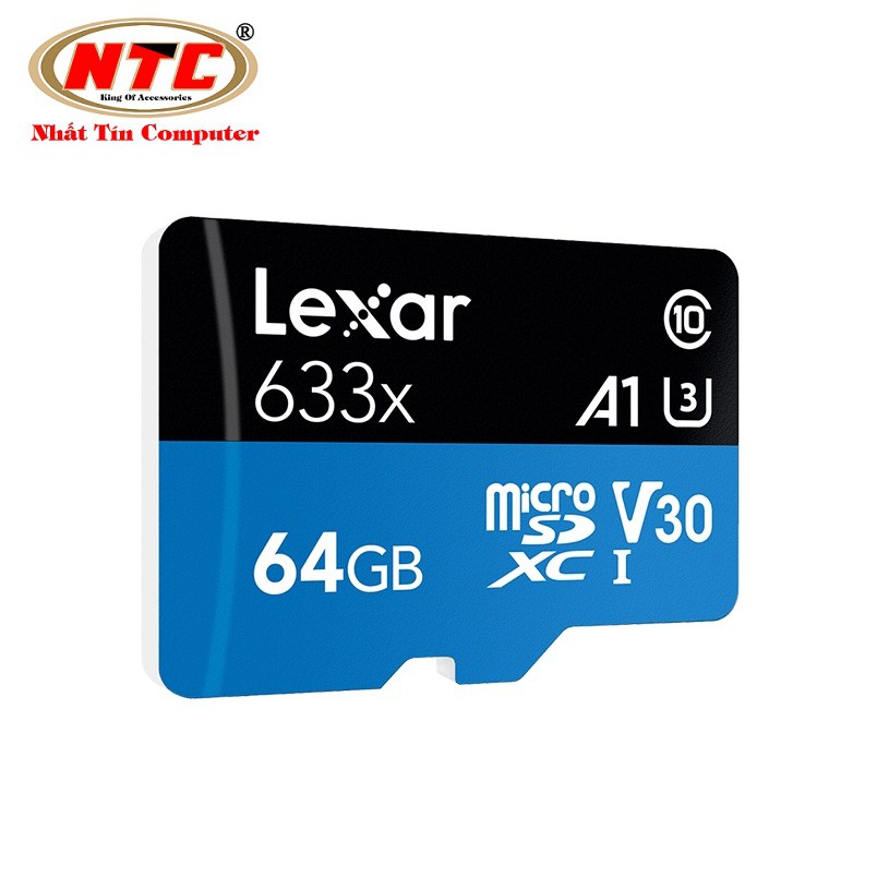 Thẻ Nhớ MicroSDXC Lexar 64GB 633x A1 V30 U3 4K 95MB/s - kèm Adapter (Xanh)
