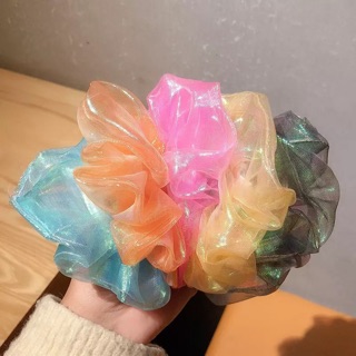 Cột tóc Scrunchies xà cừ - dạ quang - pompom
