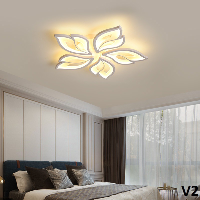 Đèn trần trang trí phòng khách, phòng ngủ kiểu dáng châu âu cho căn hộ chung cư 3 chế độ ánh sáng