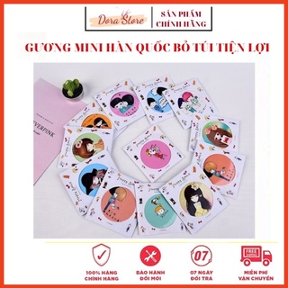Gương soi trang điểm Cầm Tay Mini Hàn Quốc Siêu Dễ Thương - Gương Soi Bỏ Túi tiện lợi Dora mẫu đa dạng giao ngẫu nhiên