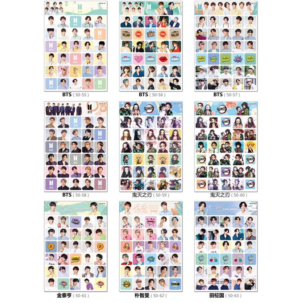 Set Sticker idol Kpop bts black và hoạt hình đáng yêu DecorMe Hình Dán trang trí sổ tay album ảnh KP1