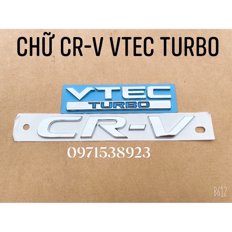 Logo chữ CR-V VTEC TURBO dán đuôi xe CRV