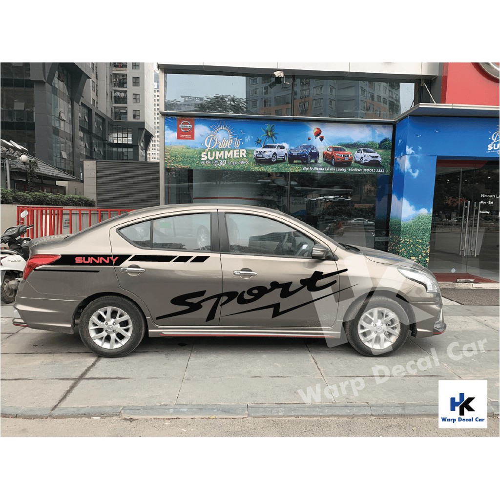 Tem xe Nissan Sunny dán 2 bên sườn - tem xe ô tô giá rẻ hà nội