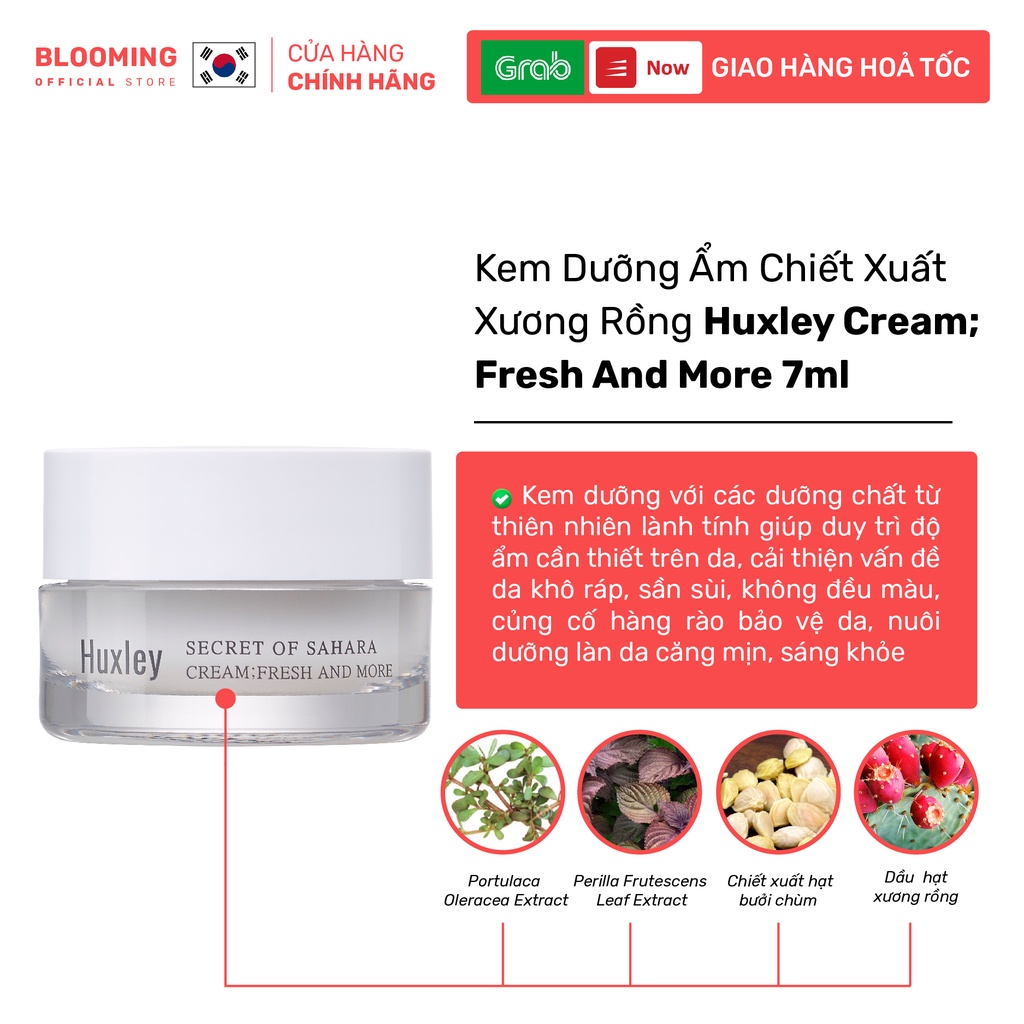 Kem Dưỡng Ẩm, Sáng Da Huxley Cream; Fresh And More 7ml (Huxley Mini)