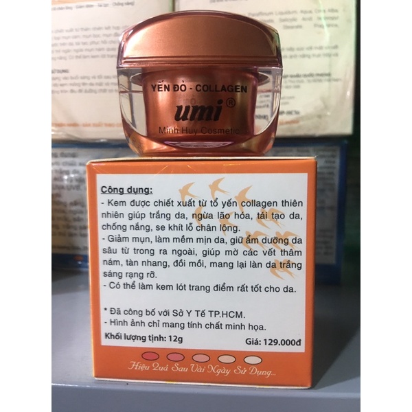 Kem Yến đỏ-collagen giúp dưỡng trắng,ngừa lão hoá,ngừa ngăn,giúp tái tạo da hủ 12g