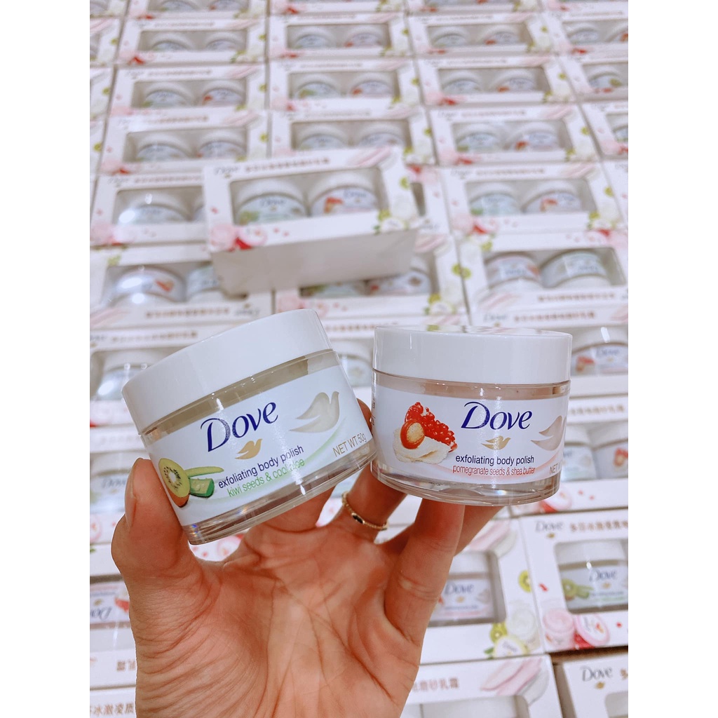 SET 2 LỌ TẨY TẾ BÀO CHẾT TOÀN THÂN DOVE EXFOLIATING CHIẾT XUẤT KIWI VÀ LỰU CHÍNH HÃNG - 10354