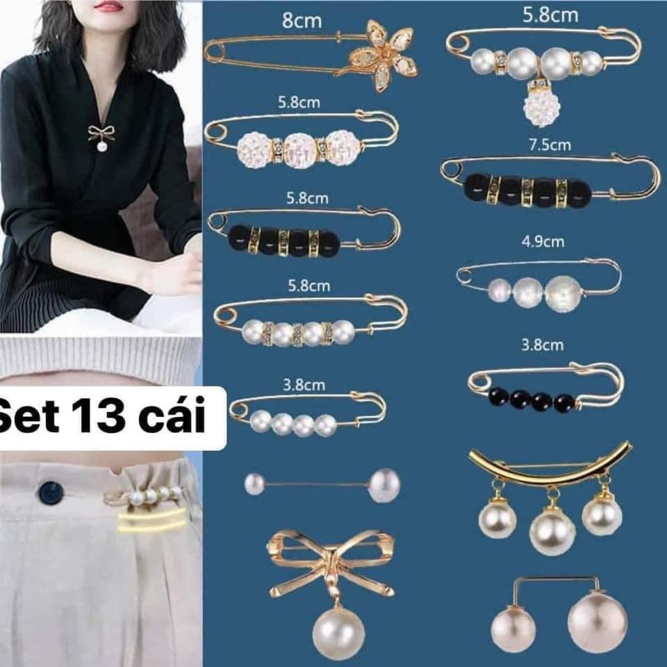 Sét 13 Ghim cài quần điều chỉnh lưng quần đa năng thời trang Hàn Quốc tiện dụng
