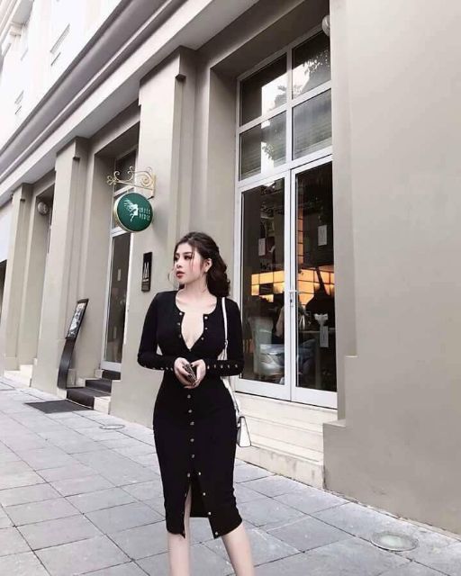 Đầm dài có nút sexy sale còn 109k | BigBuy360 - bigbuy360.vn