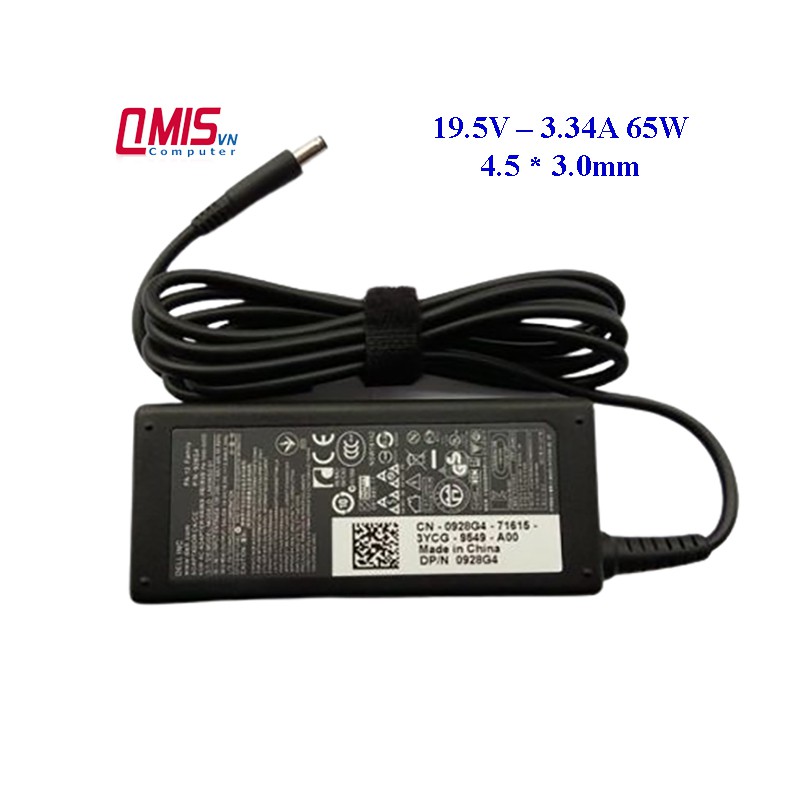 Sạc laptop Dell 19.5V-3.34A 65W (Kim nhỏ) - 4.5 * 3.0mm