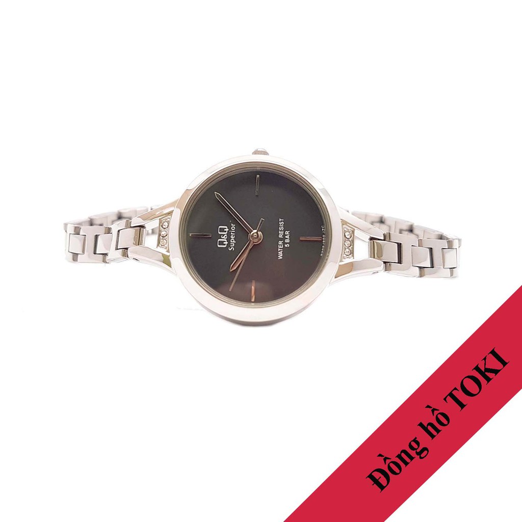 Đồng hồ nữ Q&amp;Q Citizen Superior S305J202Y dây sắt thương hiệu Nhật Bản