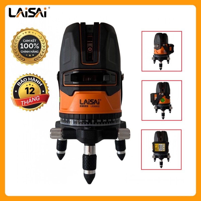 Máy cân bằng laser Laisai 2022 LSG6860D, bóng Led siêu sáng, 5 tia xanh.