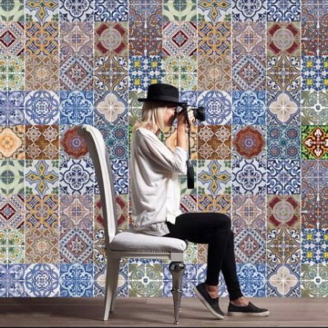 Miếng dán tường giả gạch mosaic chống thấm nước dán bếp, nhà tắm