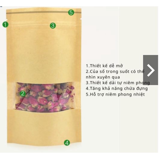 Túi Zip Giấy Kraft Nâu, Túi Zip Đựng Thực Phẩm Full Size _KIM NGUYỄN