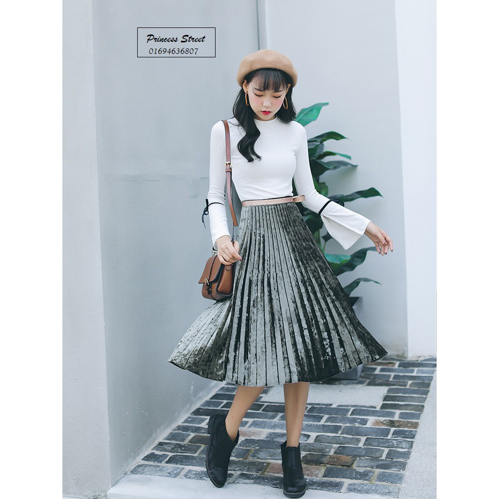CHÂN VÁY NHUNG ĐẸP LỒNG LỘN