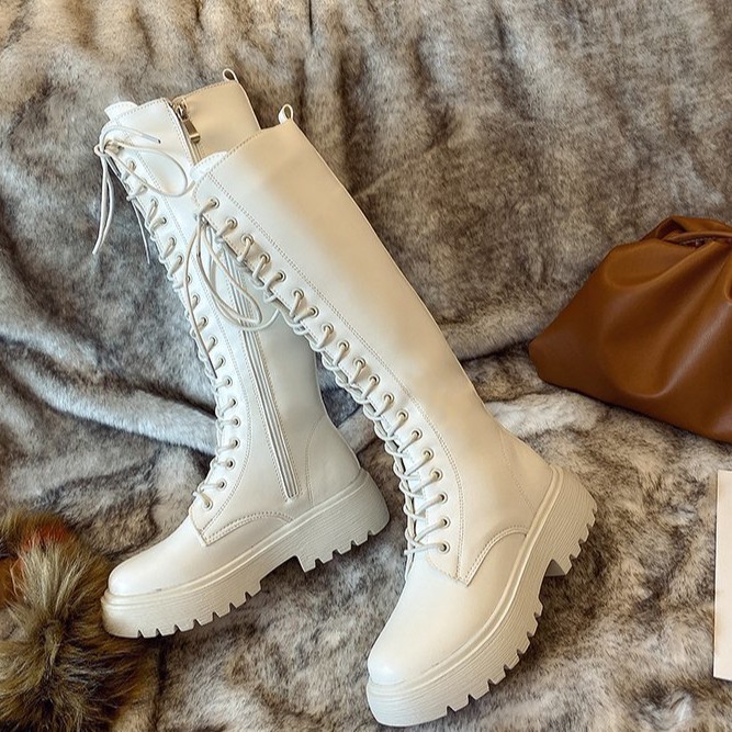 BOOT ĐÙI DA BUỘC DÂY ĐẾ 4CM