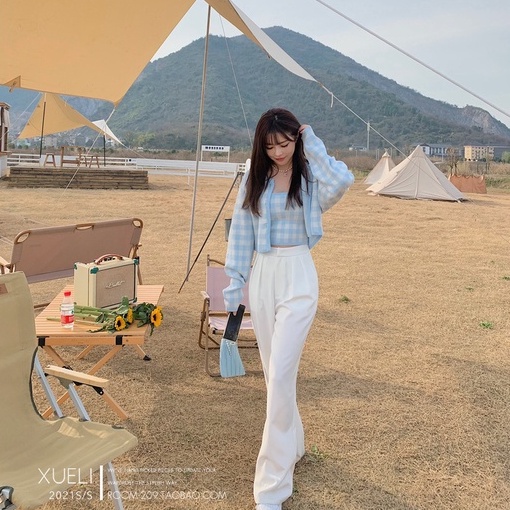 Porozi  Set áo khoác cardigan dệt kim dáng ngắn phối áo hai dây phong cách Hàn quốc xinh xắn cho nữ