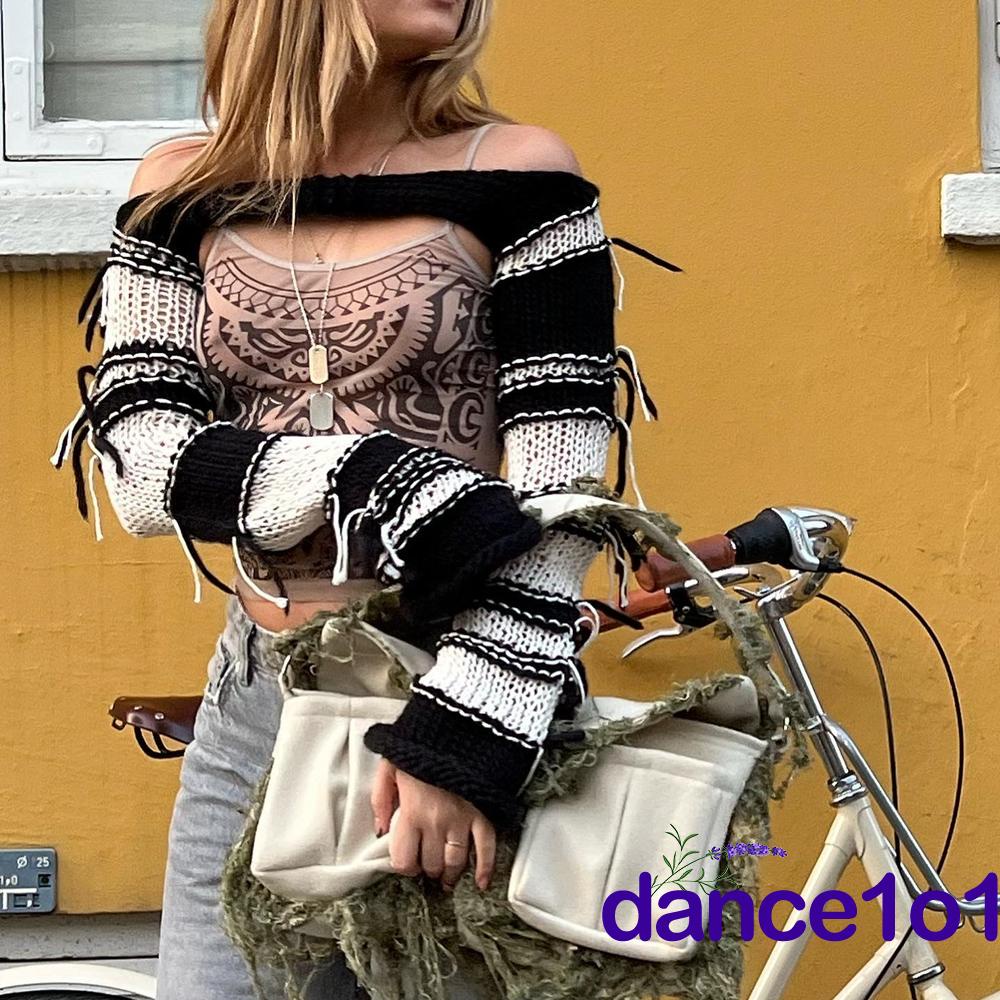 Áo Dệt Kim Tay Dài Cổ Tròn Thời Trang Xuân Hè Cho Nữ (1O1 Tuổi)