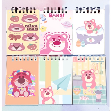 Sổ lò xo mini gấu dâu tây lotso LXD53 A7 100 trang cáo lina thỏ stella vịt nomo duck sổ note dễ thương DF friends