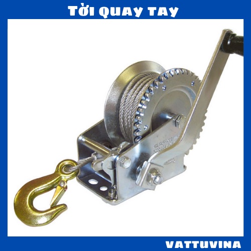Tời Quay Tay Tặng Kèm Dây Cáp và Móc ( loại 1) - Vattuvina