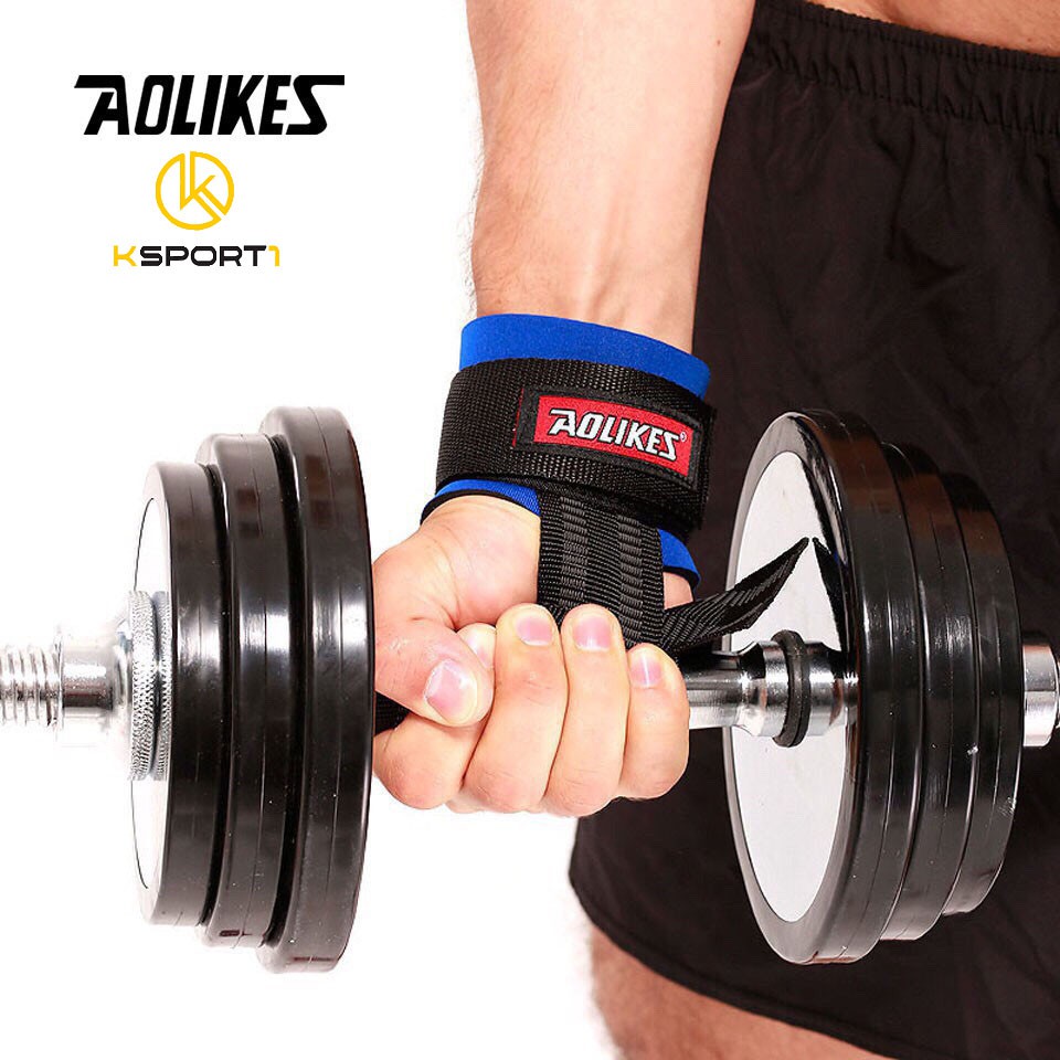 [Mã FAMAYMA giảm 10K đơn 50K] Dây Kéo Lưng Kết Hợp Quấn Cổ Tay Aolikes - Phụ Kiện Tập Gym ( 1 Đôi )