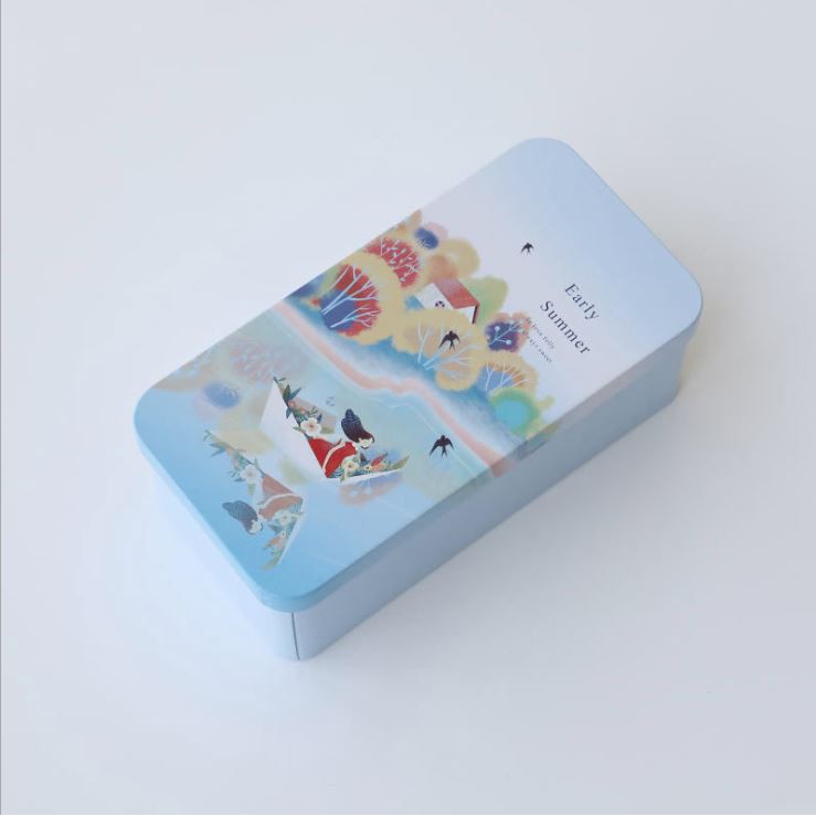 Hộp thiếc đựng đồ để bàn phong cách Hàn Quốc sáng tạo (Dài 16cm x Rộng 8cm x Cao 5.5cm)