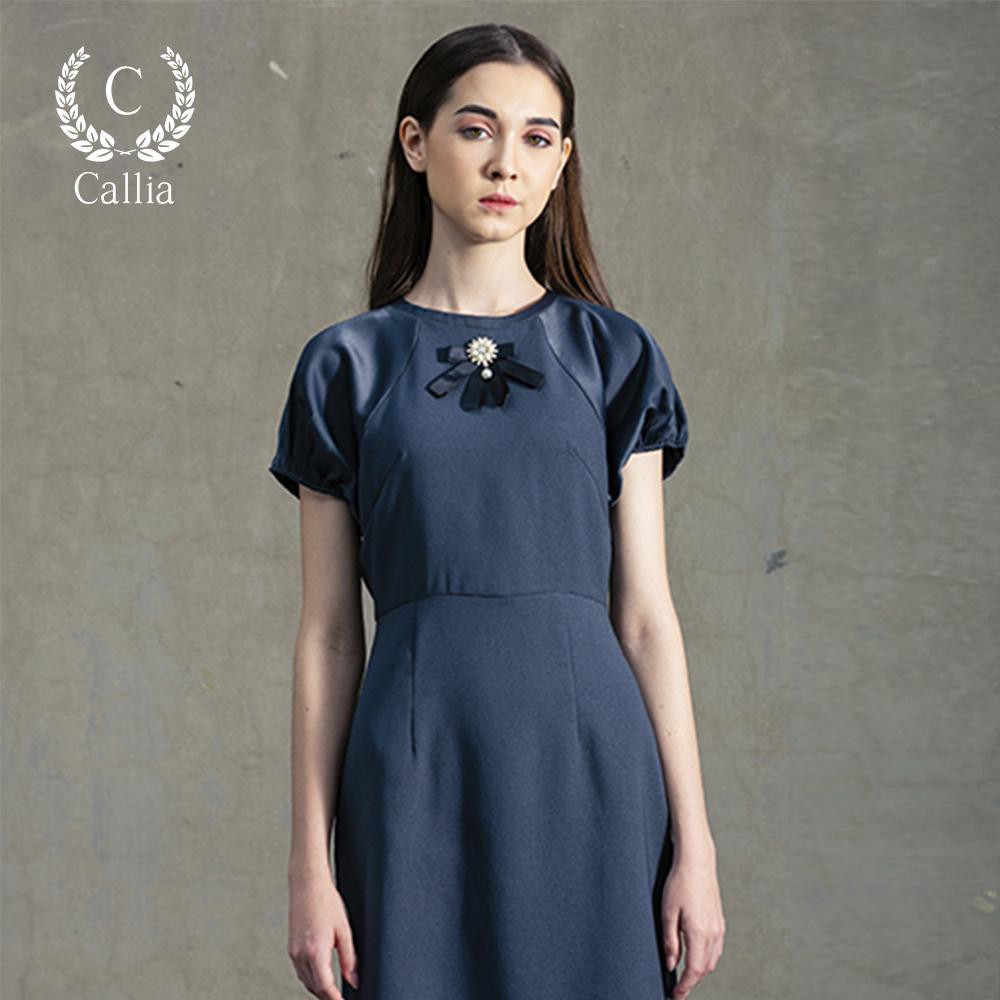 [Mã FAMALLT5 giảm 15% đơn 150k] Đầm dự tiệc nữ Callia Helen tay bồng (Xám/ Nâu) | BigBuy360 - bigbuy360.vn