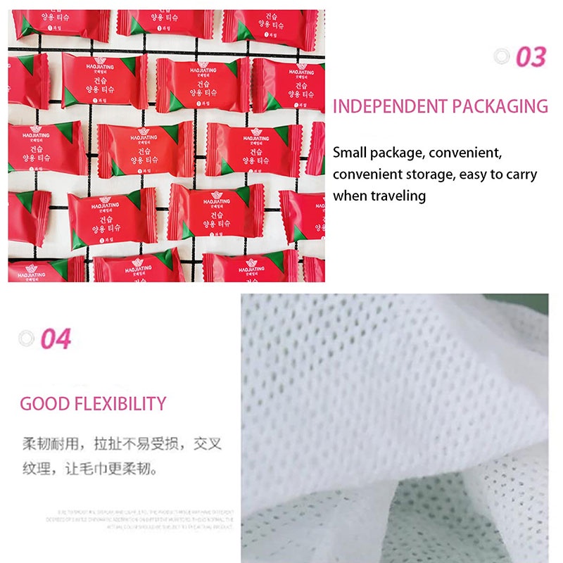 Khăn Nén Cotton Dày Dặn Hình Vuông Dùng Một Lần Tiện Dụng Mang Theo Du Lịch