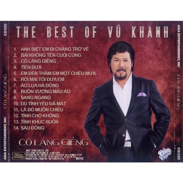 Đĩa CD Vũ Khanh phono  Trung Kiên CD