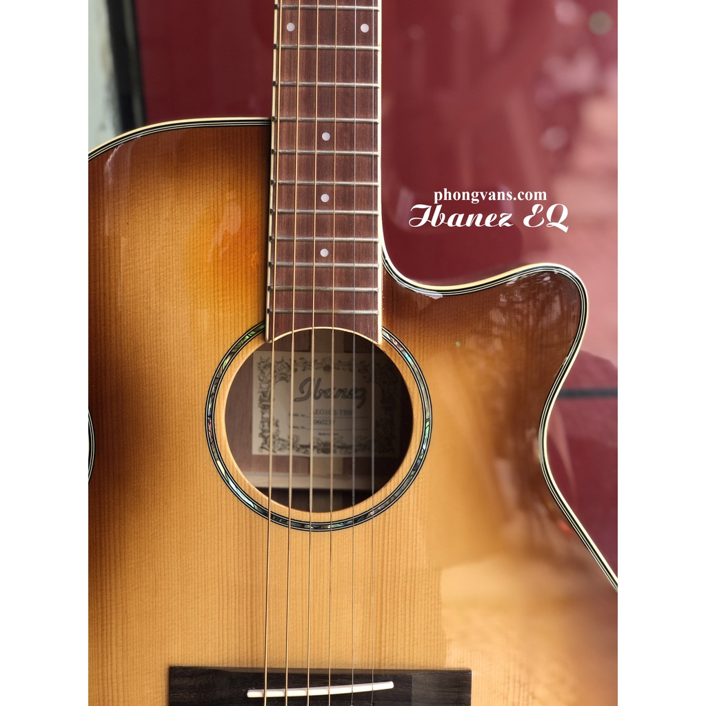 Guitar Ibanez EQ Fishman chính hãng vàng viền [Tặng full phụ kiện]