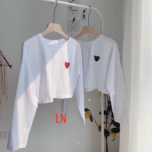 Áo croptop tim mắt dài tay LNG1119