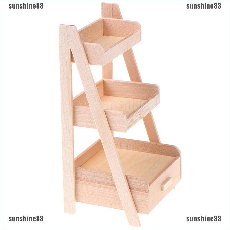 Kệ Gỗ Đứng Mini Trang Trí Nhà Búp Bê Tỉ Lệ 1: 12