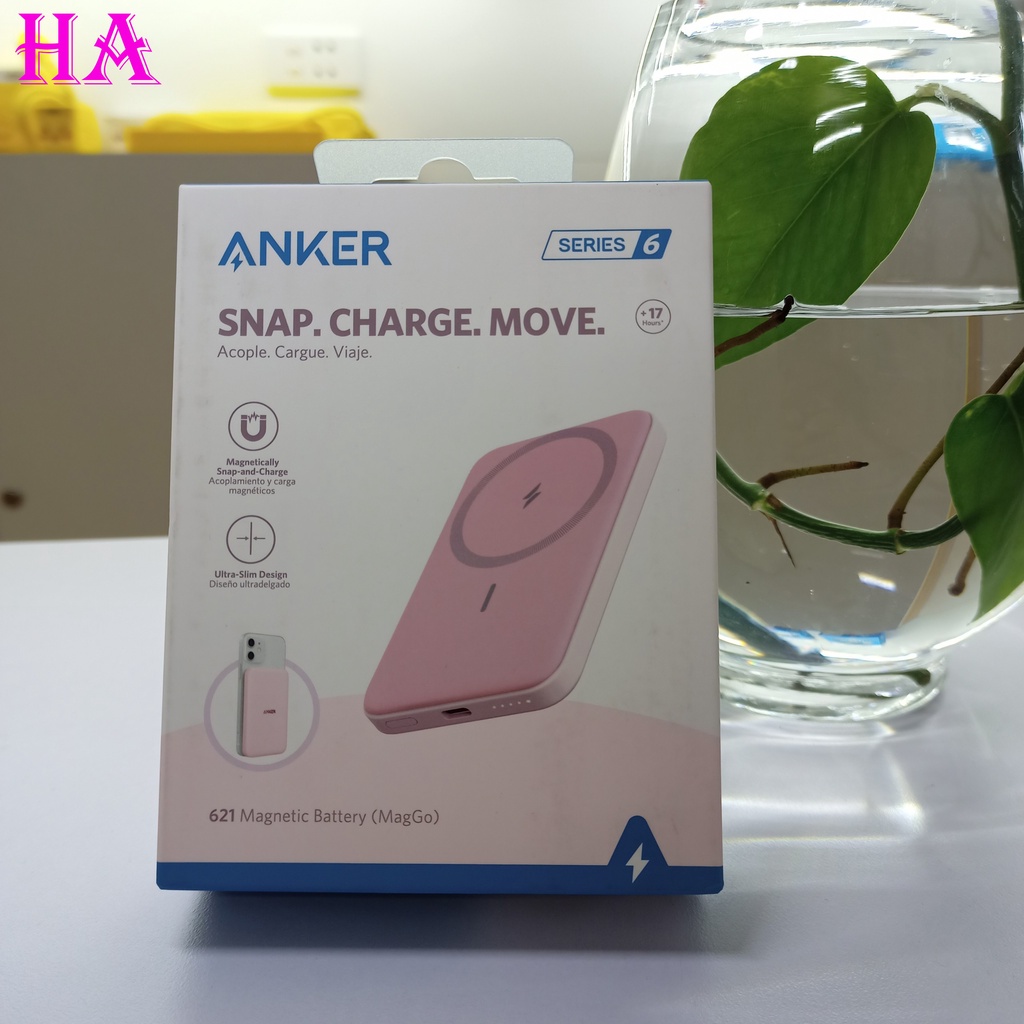 Pin Sạc Dự Phòng Anker 621 Magnetic Maggo A1610 Sạc Hít Từ Tính Cho ip12 - ip14