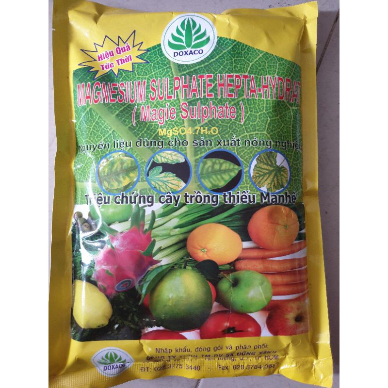 Phân bón magie sunphate fertilizer ma nhê sunphat MgSo4.7H2O 1kg