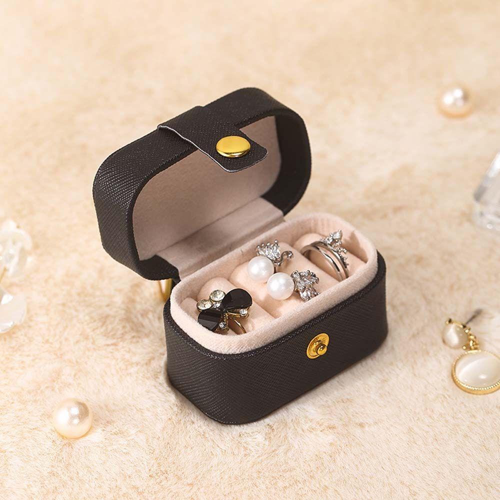 Hộp Đựng Trang Sức Mini Bằng Da PU Thời Trang Giá Đỡ