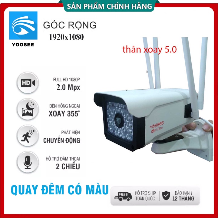 Camera WIFI PTZ ngoài trời  YOOSEE 3.0 , nhận diện khuôn mặt, có đèn LED