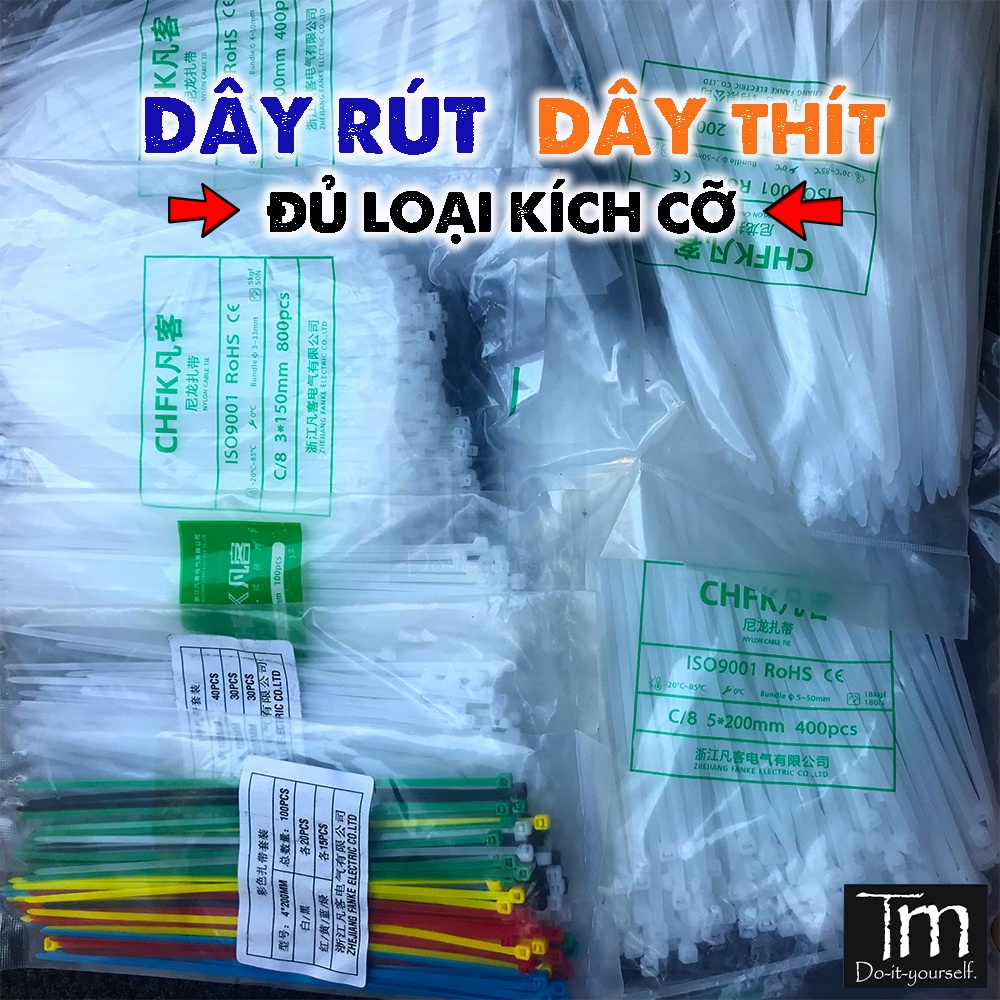 Dây Rút Nhựa - Dây Thít Đa Năng Đủ Kích Cỡ