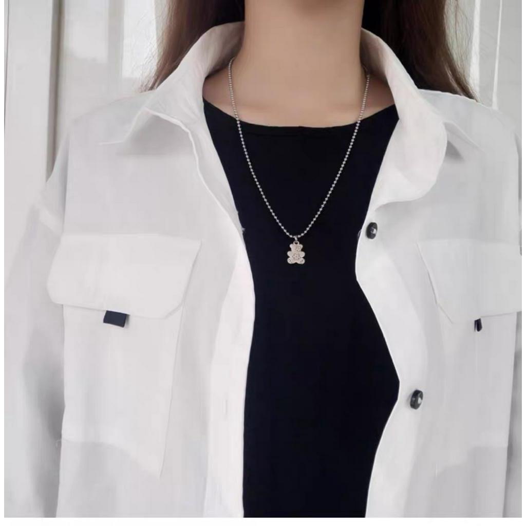 Dây chuyền mặt gấu và chữ phong cách cổ điển thời trang
