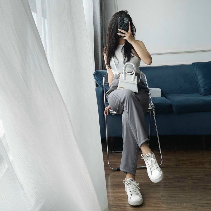 Quần Baggy Nữ lưng chun vải mềm mát m836