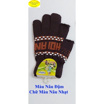 Găng tay len Bao tay len Nam Nữ Hở 2 ngón In chữ Nhãn SUN G Motor Cotton Chống nắng Giữ ấm Bảo vệ da tay Sx tại VN