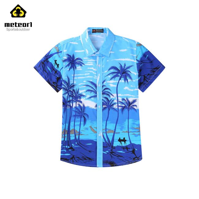 Áo sơ mi in hình cây dừa đi biển cho cặp đôi