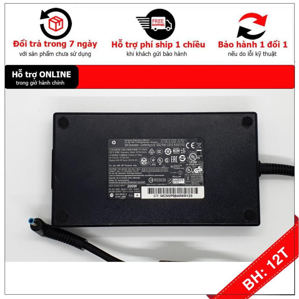[BH12TH] Sạc Laptop HP ZBOOK 14 ZBOOK 15 ZBOOK 17 10.3A 19.5V- 200w chân kim xanh envy-Có video thực tế-tặng kèm dây ZIN
