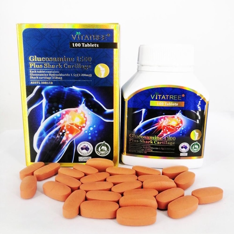 Viên Uống Bổ Xương Khớp VITATREE GLUCOSAMINE 1500 PLUS SHARK CARTILAGE