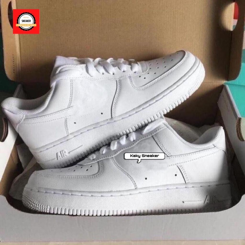 Giày thể thao AF1 Trắng, Giày sneaker Air Force 1 trắng full nam nữ siêu hot dễ phối đồ tặng FullBoxBill.