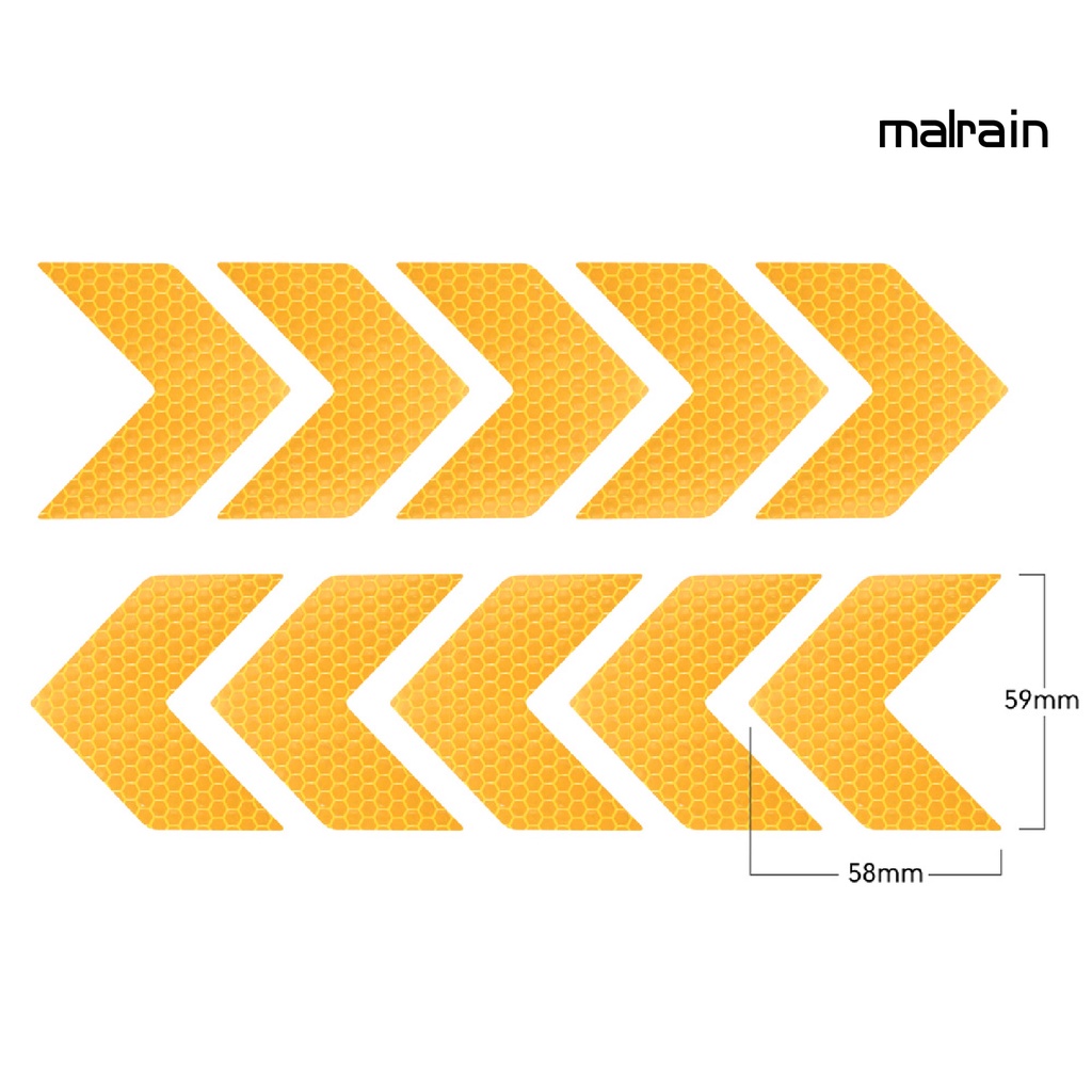 Set 10 miếng dán phản quang tự dính bảo vệ thân xe hơi nhiều màu sắc