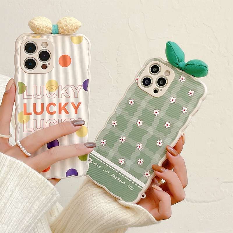 Ốp điện thoại đính nơ in họa tiết cho iPhone 13Pro Max 13Pro 13 12ProMax 12Pro 12 11 Pro Max IX Xs Max XR 7 8 Plus | BigBuy360 - bigbuy360.vn