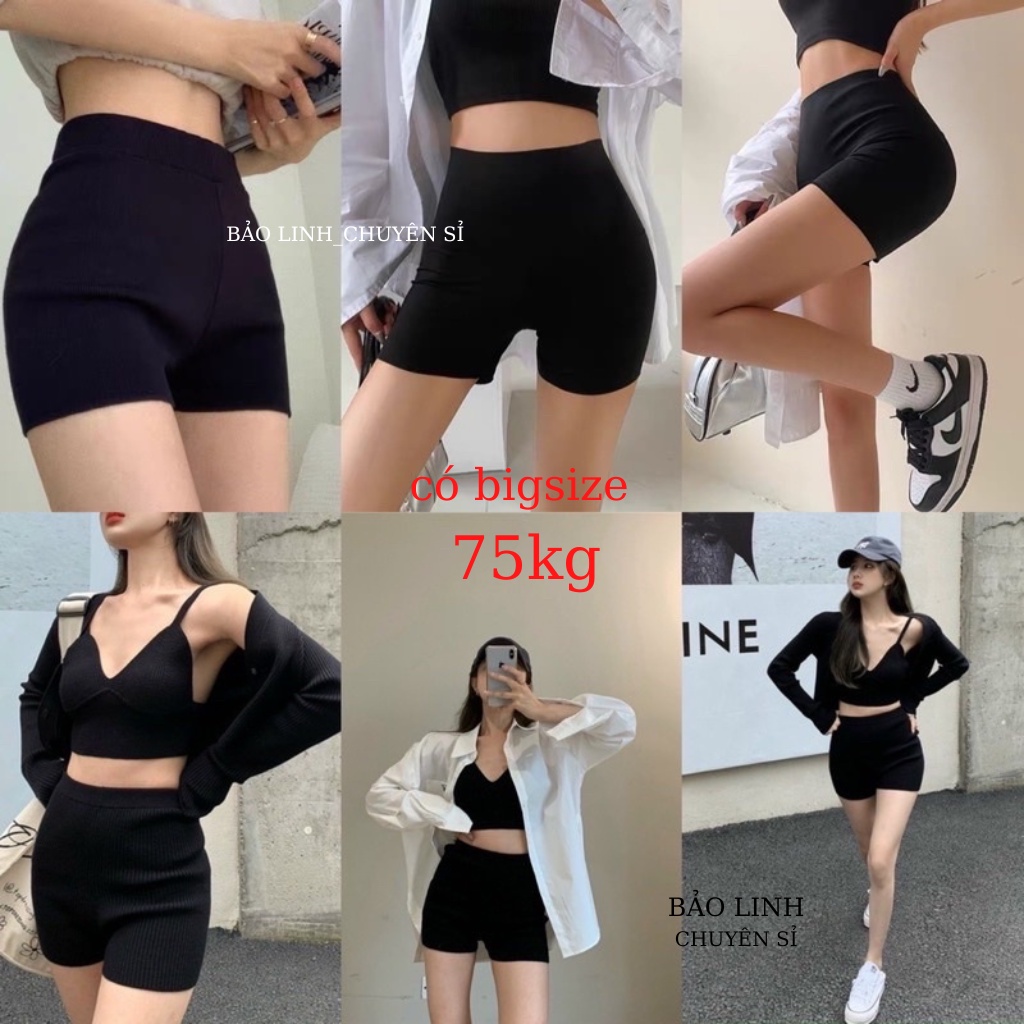 Quần Short Biker Nữ Bigsize.Đùi Legging Lưng Thun Dáng Ngắn Mặc Nhà tập Gym Yoga