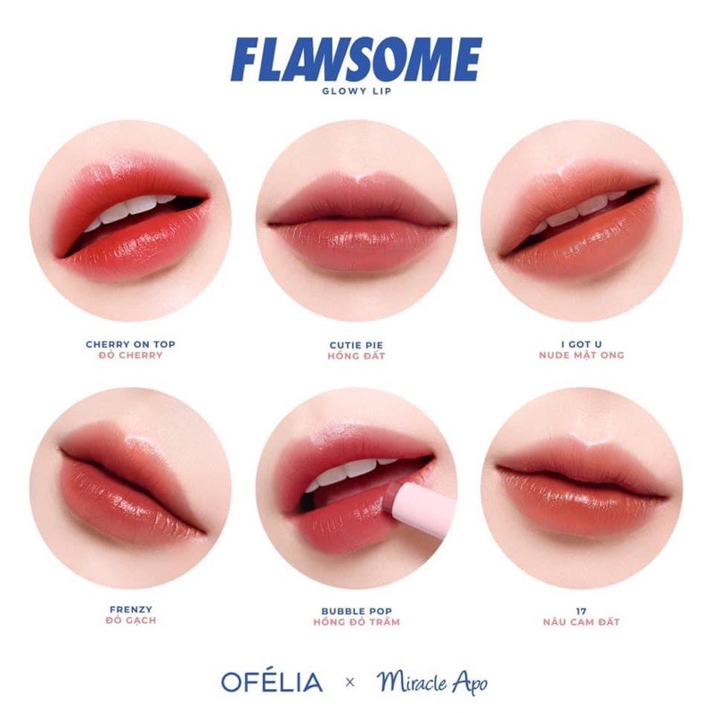 [CÓ SẴN, TÁCH LẺ] Son Ofelia x Miracle Apo FLAWSOME GLOWY LIP