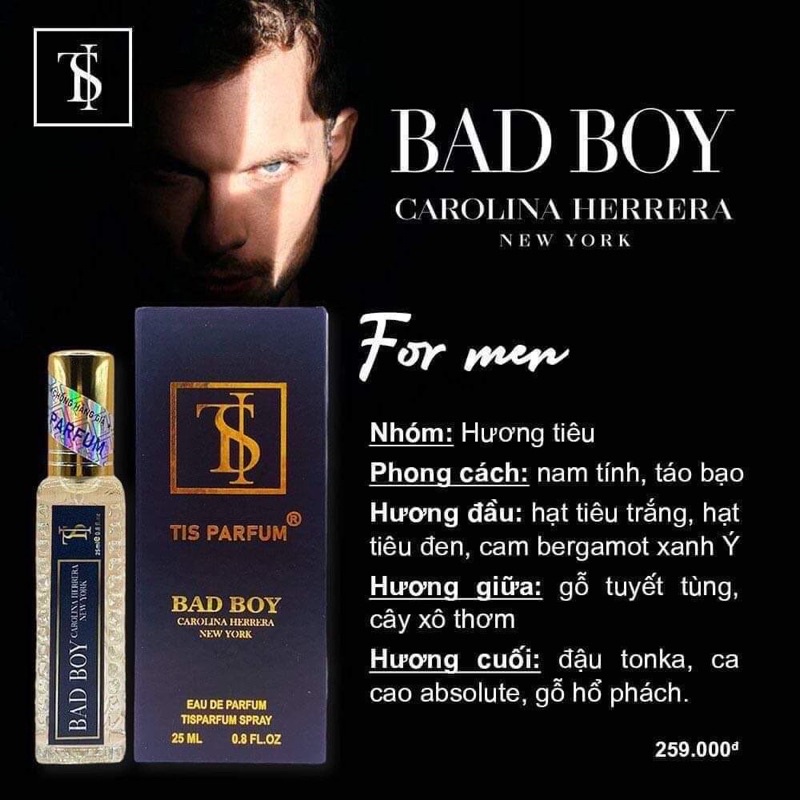 Nước hoa BAD BOY Thương Hiệu Tis Parfum